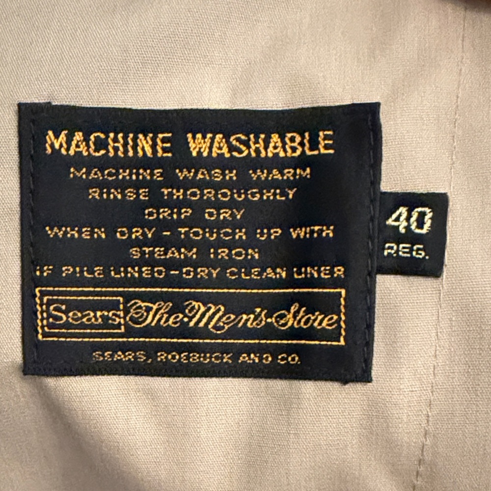 Trendy Vintage Classic Beige Menswear Trench Coat. Removable Zip Liner. Size XL - Picture 8 of 8